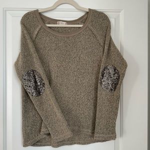 Alter’d State Sequin Elbow Patch Sweater - Small